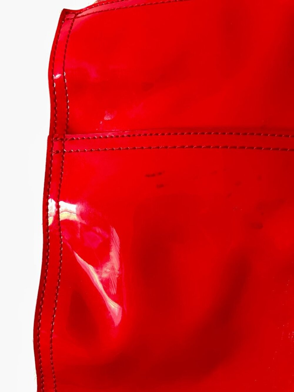 Tory Burch Ella Red Patent Leather Canvas Monogram Large Bag Tote Gold - Picture 14 of 16